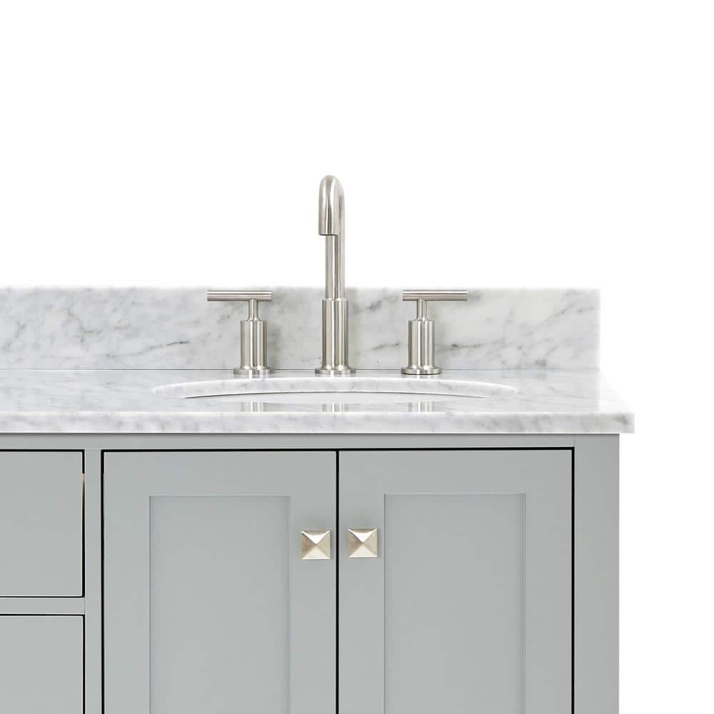 Cambridge 67" Gray Double Freestanding Vanity with Marble Top