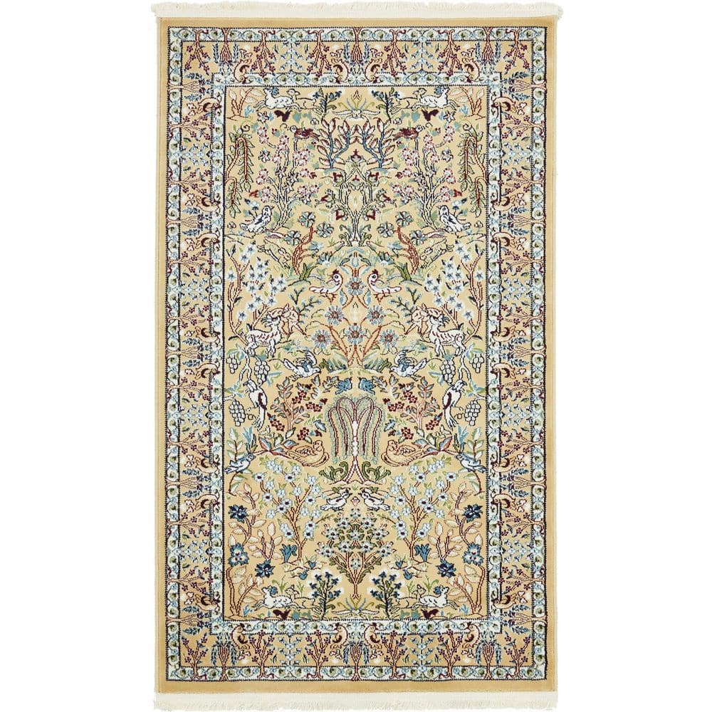 Narenj Collection Area Rug - Bristol (3 ft. 1 in. x 5 ft. 3 in. Rectangle Beige/Blue) price history on PriceWatchPro
