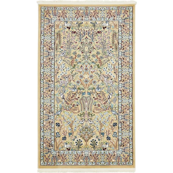 Unique Loom Narenj Bristol Tan 3' 0 x 5' 0 Area Rug