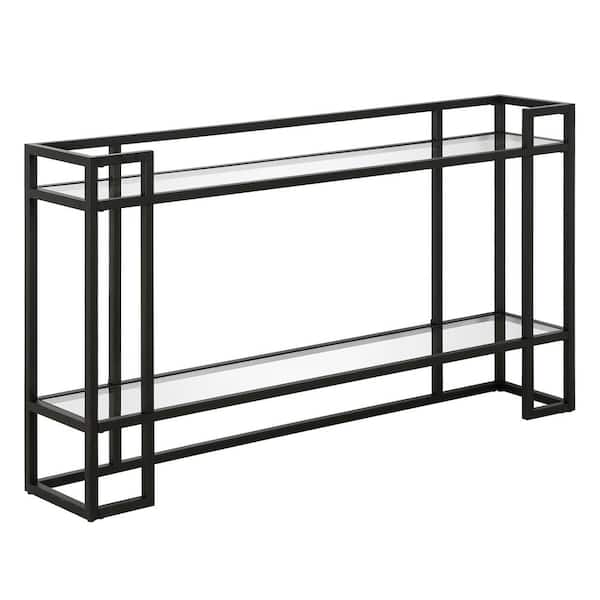 Meyer&Cross Uriel 52 in. Blackened Bronze Rectangle Glass Console Table