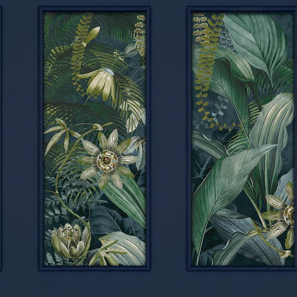 Arthouse Wild Vibes Panel Navy Non-Woven Wallpaper