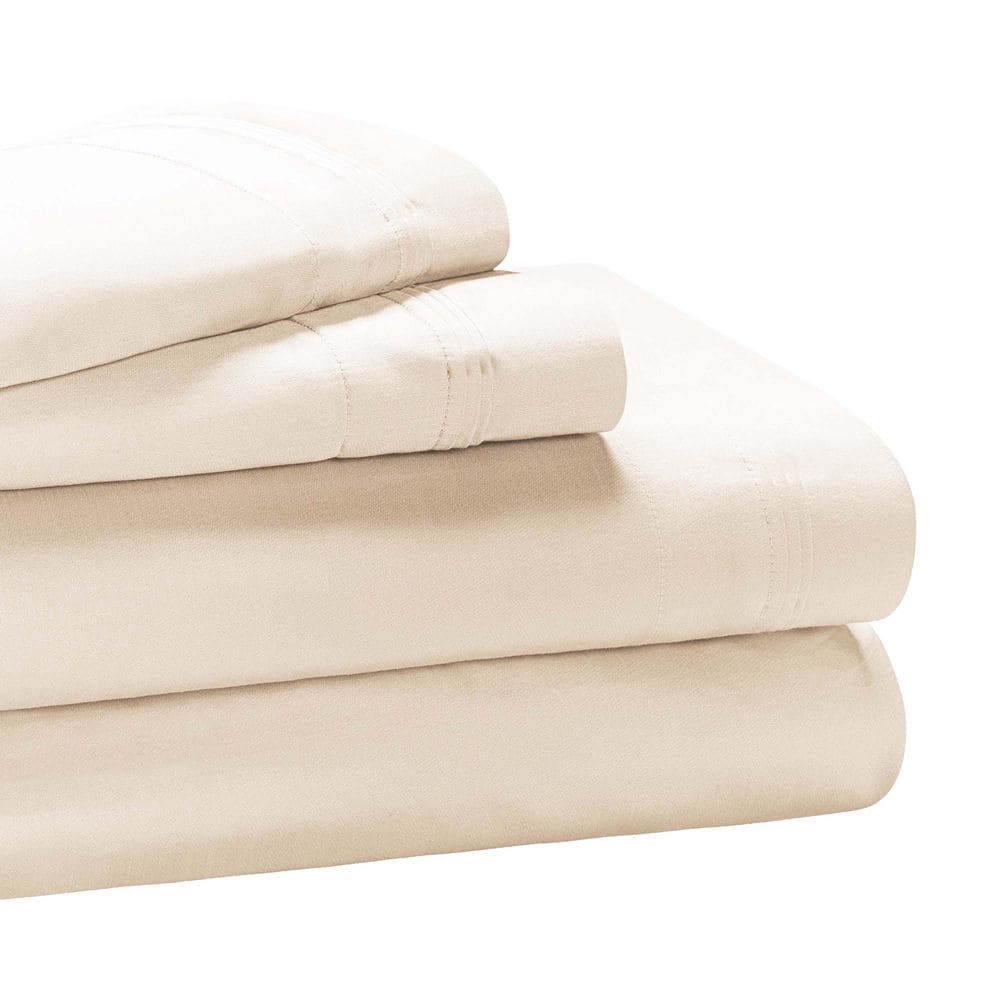 650 Thread Count 4-Piece Ivory Solid Egyptian Cotton Deep Pocket Twin XL Sheet Set price history on PriceWatchPro
