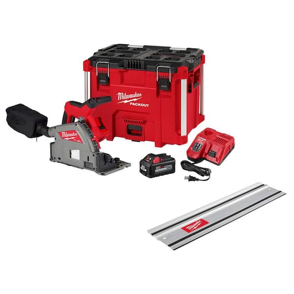 Milwaukee M18 FUEL 18V Lithium-Ion Brushless Cordless 6-1/2 in. Plunge Track Saw Kit with 31 in. Track Saw Guide Rail