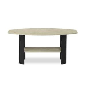 Simple Design Cream Marble/Black Coffee Table