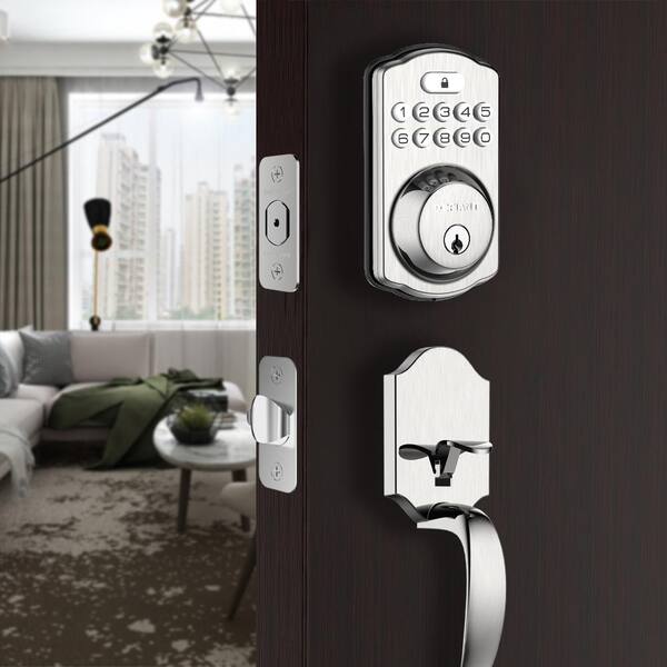 Buy Single Cylinder Castle Electronic Keypad Deadbolt Satin Nickel Online at Lowest Price in