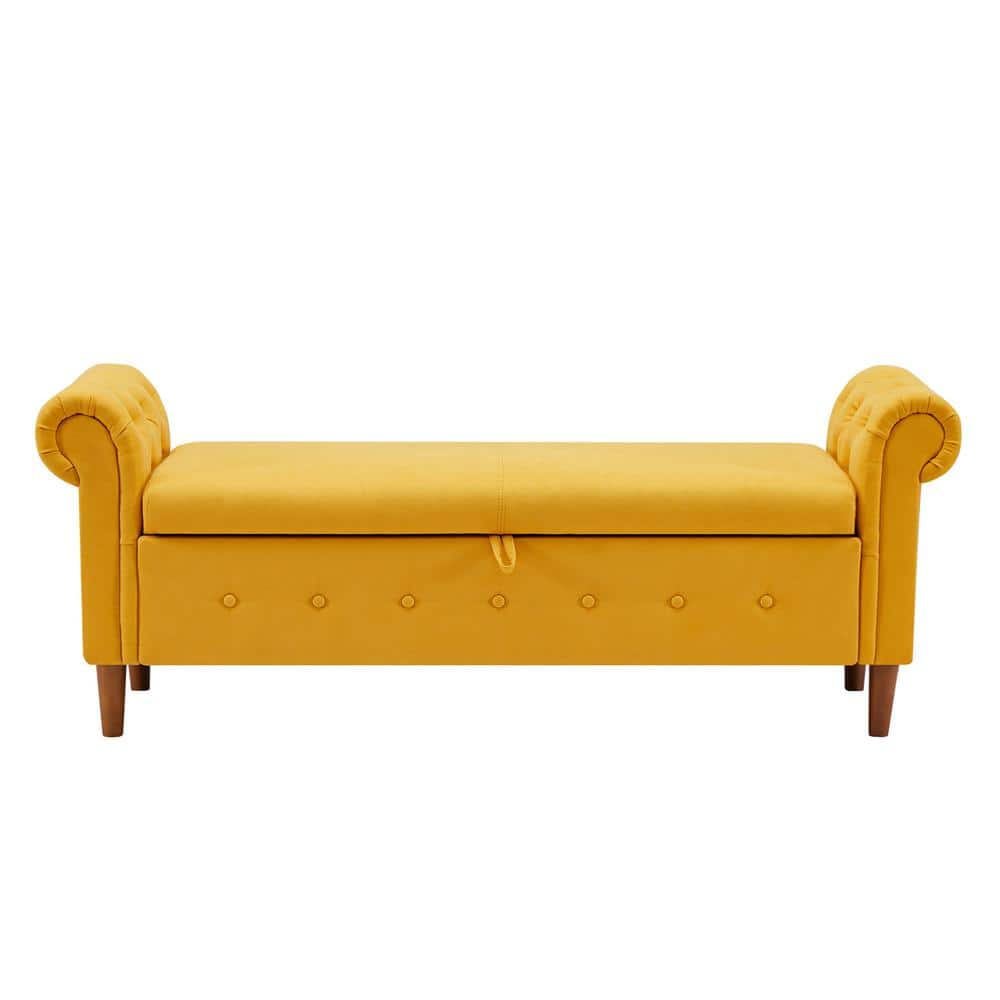 Amelia Pale Yellow Shoe Storage Bench