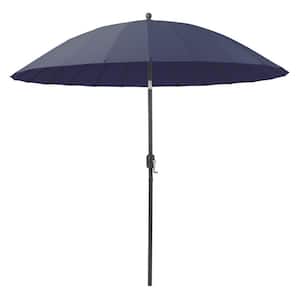 8 ft. Aluminum Market Crank and Tilt Patio Umbrella in Navy Blue