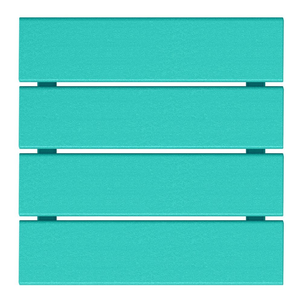 Turquoise HDPE All-Weather Outdoor Patio Side Table