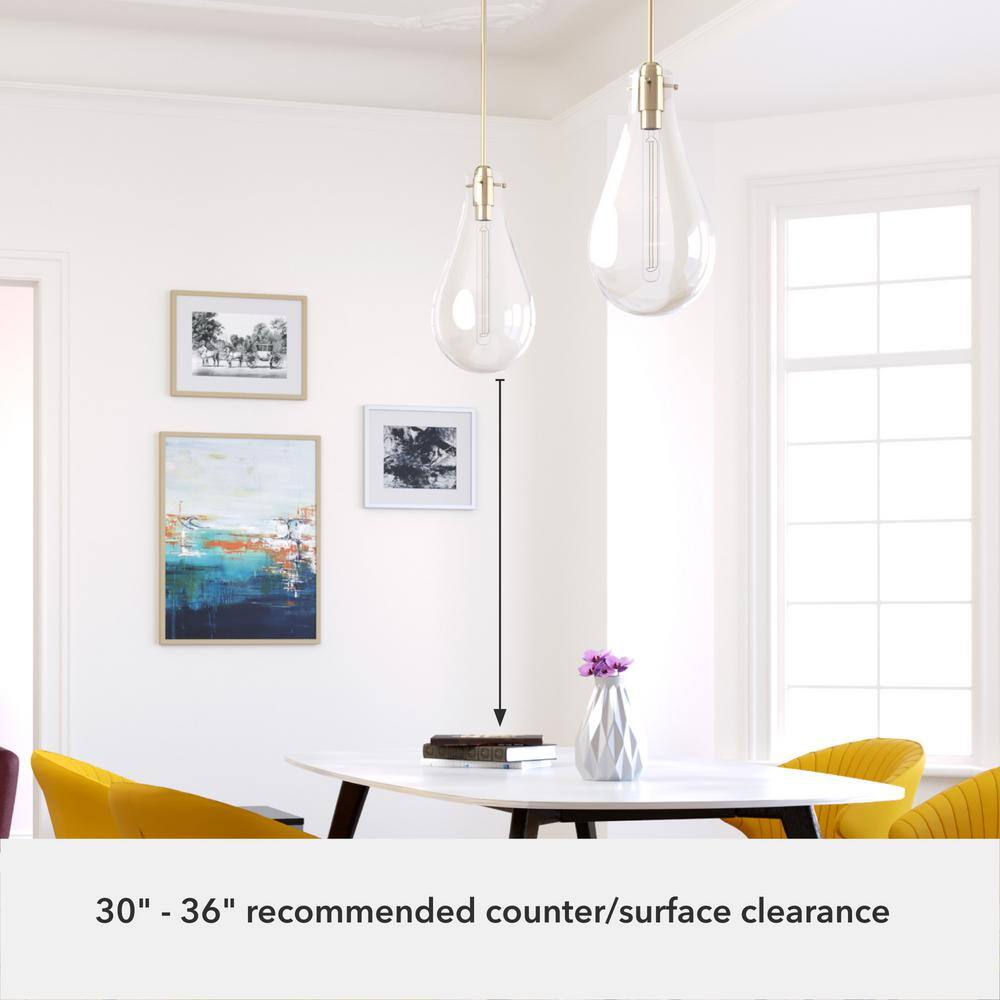 Alturas Gold Sleek 11" Glass Pendant Light