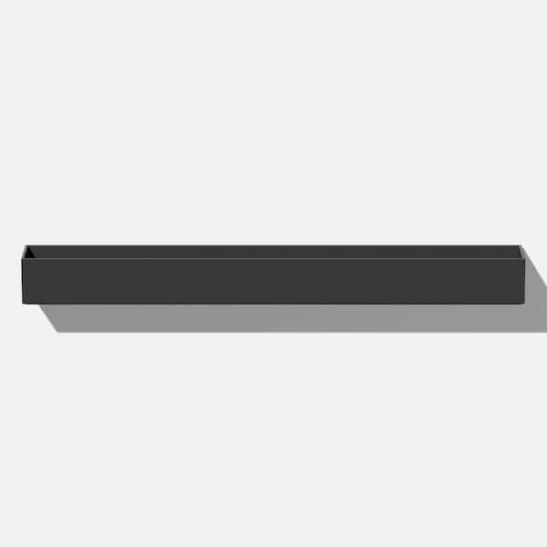 Veradek Geo Rectangular 32 in. Black Plastic Hanging Planter
