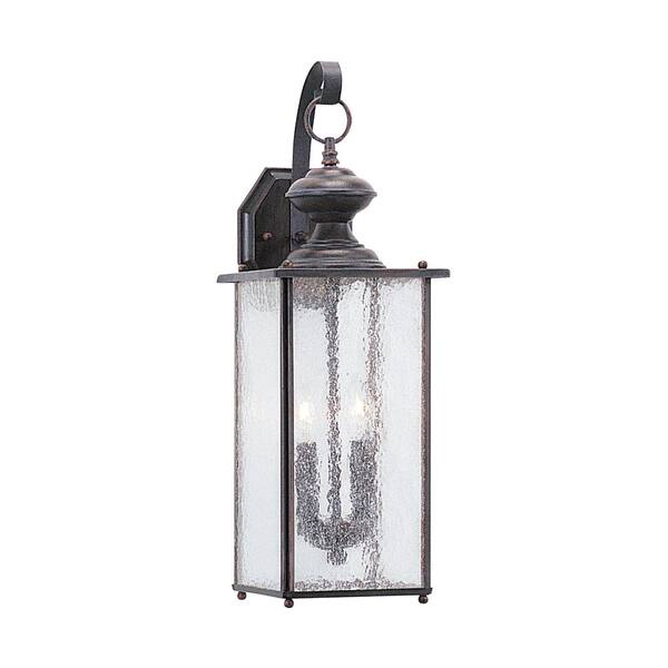 Generation Lighting Jamestowne 2-Light Textured Rust Patina Outdoor Wall Mount Lantern