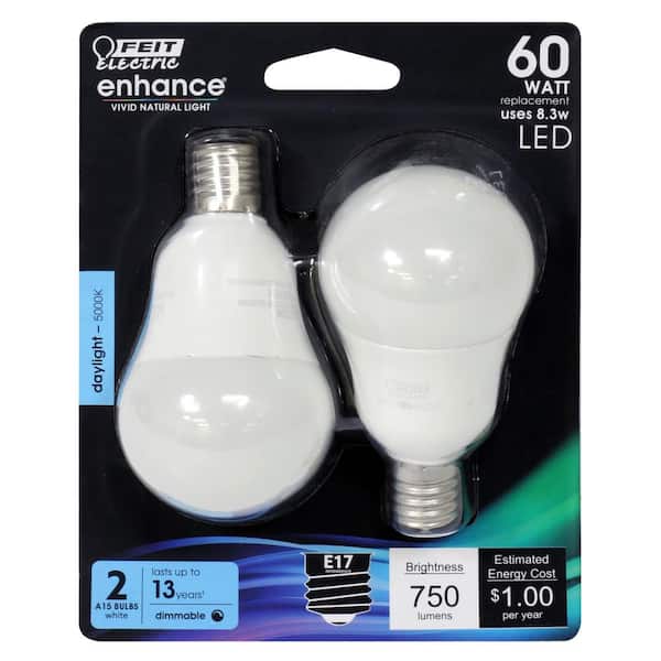 電気ライト Feit Electric 60W Equivalent A15 Intermediate E17 Dimmable CEC