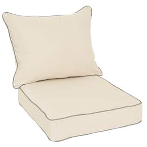 23 x 25 Deep Seating Outdoor Pillow and Cushion Set in Sunbrella Canvas Antique Beige