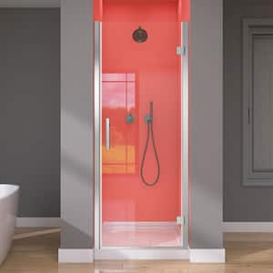 32 in. W x 72 in. H Semi-Frameless Pivot Swing Shower Door Right Hinged Panel in Chrome Finish with 1/4 in. Clear Glass