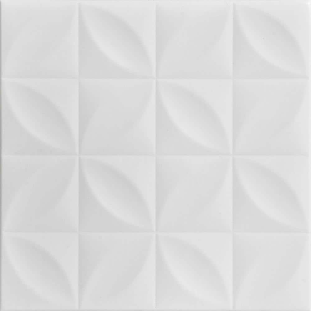 Perceptions White Heron 1.6 ft. x 1.6 ft. Decorative Foam Glue Up Ceiling T