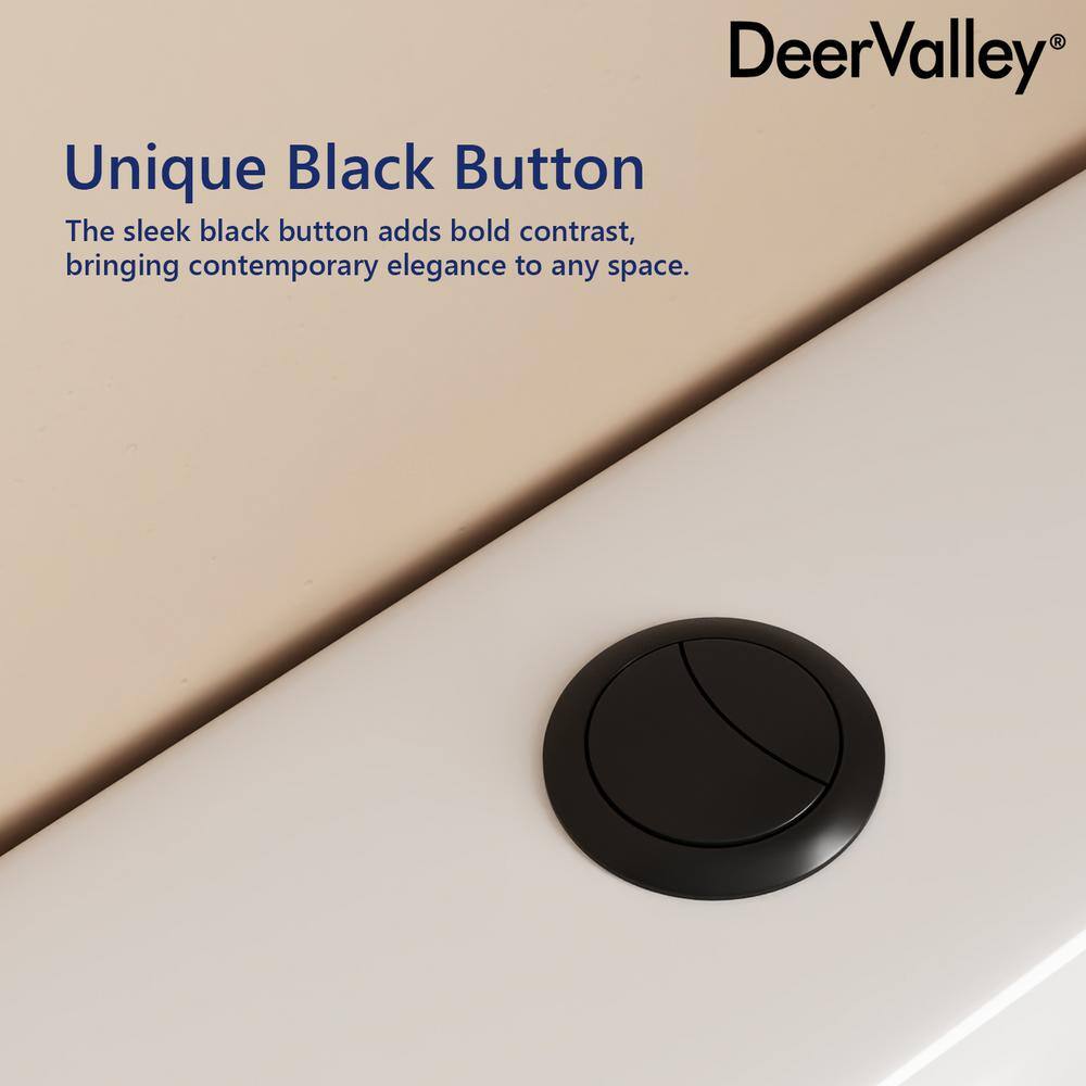 Ally White Ceramic Dual-Flush Elongated One-Piece Toilet with Black Button