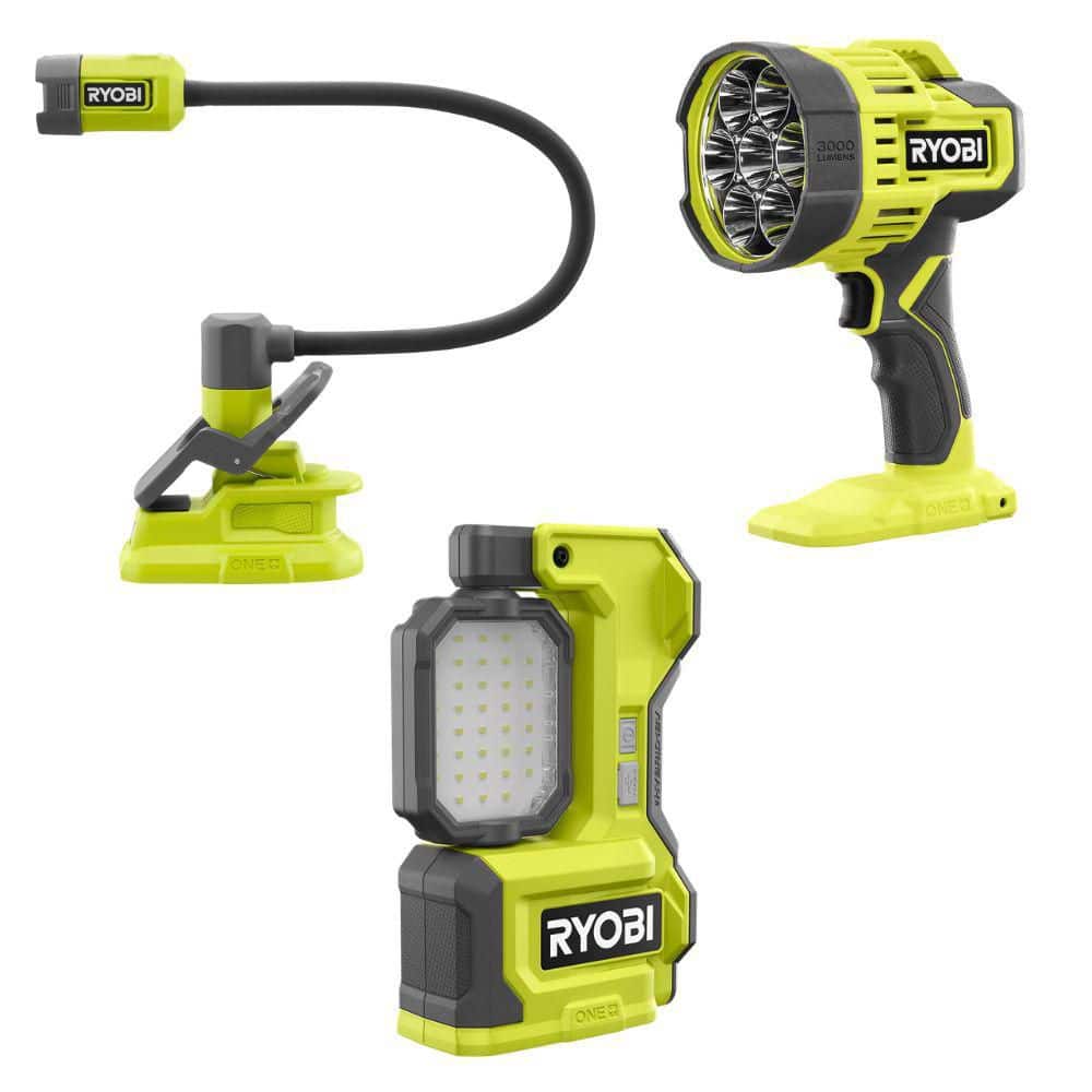 RYOBI ONE+ 18V Cordless Lighting Combo Kit w/ LED Magnetic Task