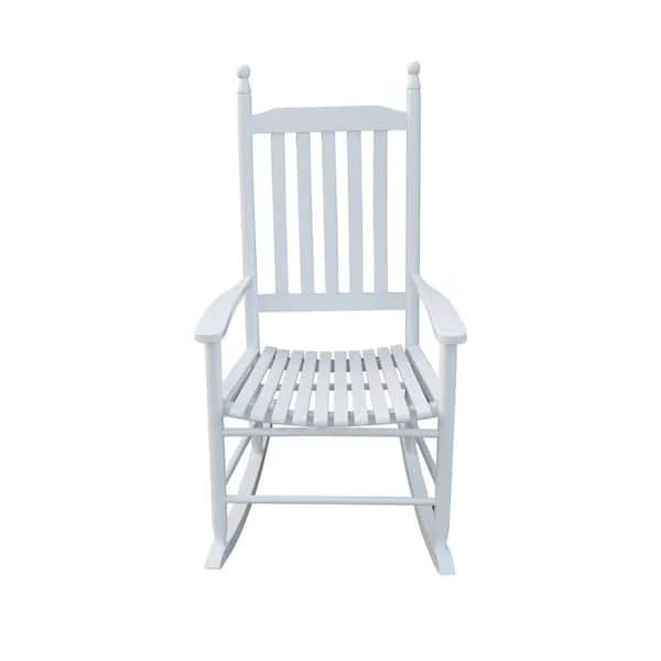 Cubilan White Wood Outdoor Rocking Chair
