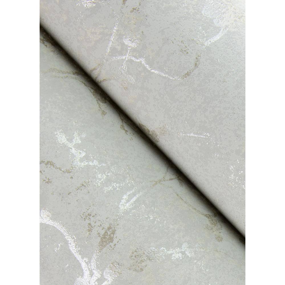 Mahina Silver Floral Vine Non-Woven Wallpaper Roll