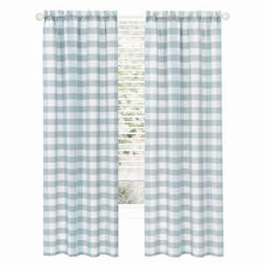 Hunter 42 in. W x 84 in. L Polyester Light Filtering Curtain Panel in Ice Blue