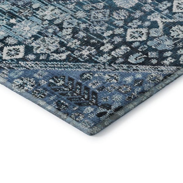 Mayfield Premium Machine Washable Abstract AMF1834 Blue 10 ft. x 14 ft. Area Rug