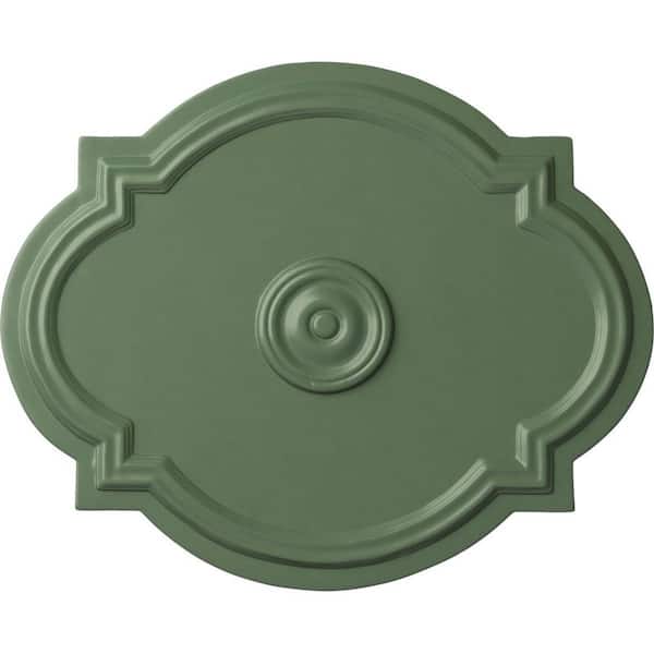Ekena Millwork 1" x 21-1/4" x 17-3/8" Polyurethane Waltz Ceiling, Hand-Painted Athenian Green