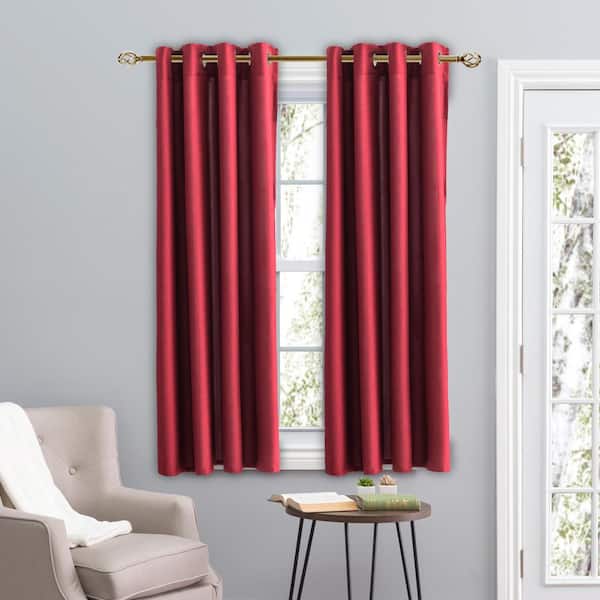 Pomegranate Woven Grommet Room Darkening Curtain - 56 in. W x 54 in. L