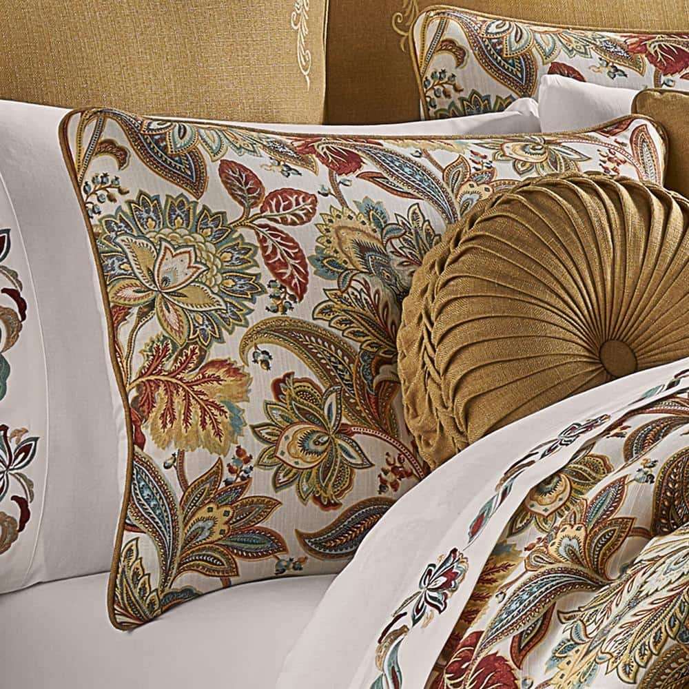 King Size Brown Cotton Floral Comforter Set