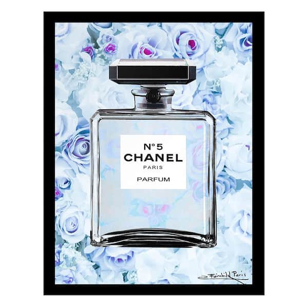 VENICE BEACH Collections Fashion Floral Glam Perfume Bottle by Fairchild Paris 1 Piece Framed Graphic Print 18 in. x 14 in.