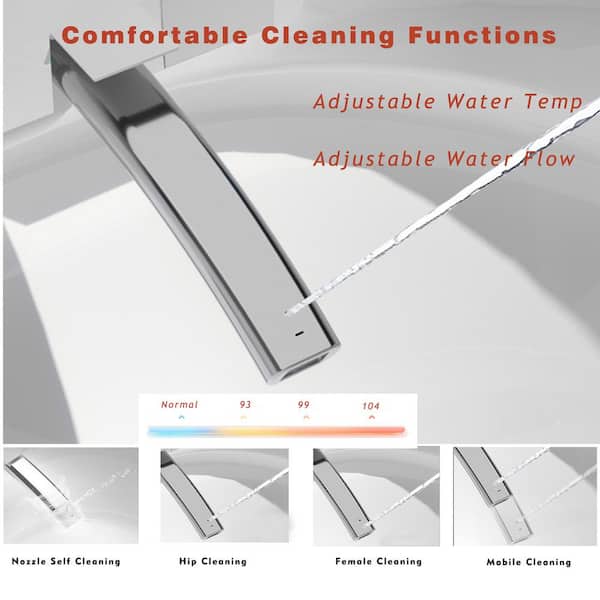 WELLFOR Pink LED Display Bidet Toilet with Auto Functions and Foot Sensor - 1.28 GPF