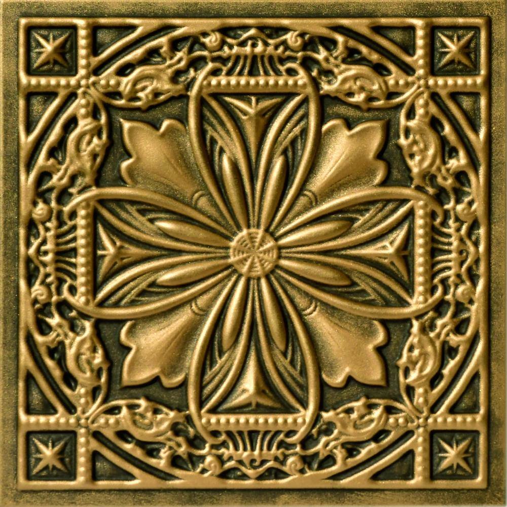 Lucas's Shield Antique Gold 1.6 ft. x 1.6 ft. Decorative Foam Glue Up Ceiling Tile (259.2 sq. ft. /case) price history on PriceWatchPro