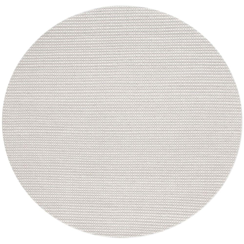 Natura 4 ft. x 4 ft. Round Silver/Ivory Striped Solid Color Gradient Area Rug price history on PriceWatchPro