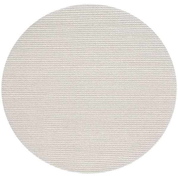 Natura 8 ft. x 8 ft. Silver/Ivory Solid Color Round Rug