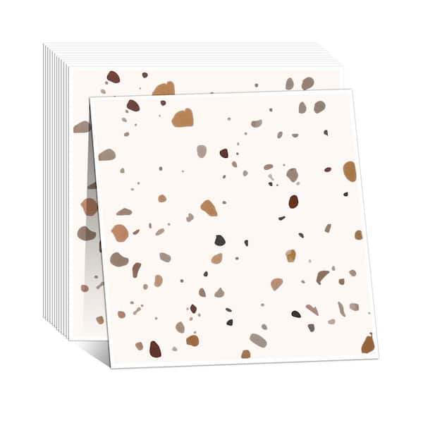 11.8 in. x 11.8 in. Floral White Peel and Stick Wall Tiles, PVC Wall Backsplash (10-Pack, Cover 9.6 sq. ft.)