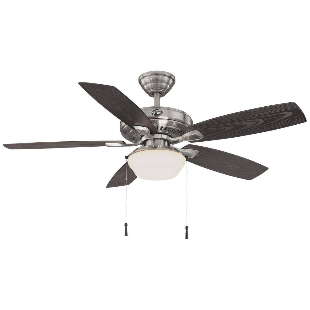 UPC 792145370000 product image for Hampton Bay Gazebo 52 in. LED Indoor/Outdoor Brushed Nickel Ceiling Fan | upcitemdb.com