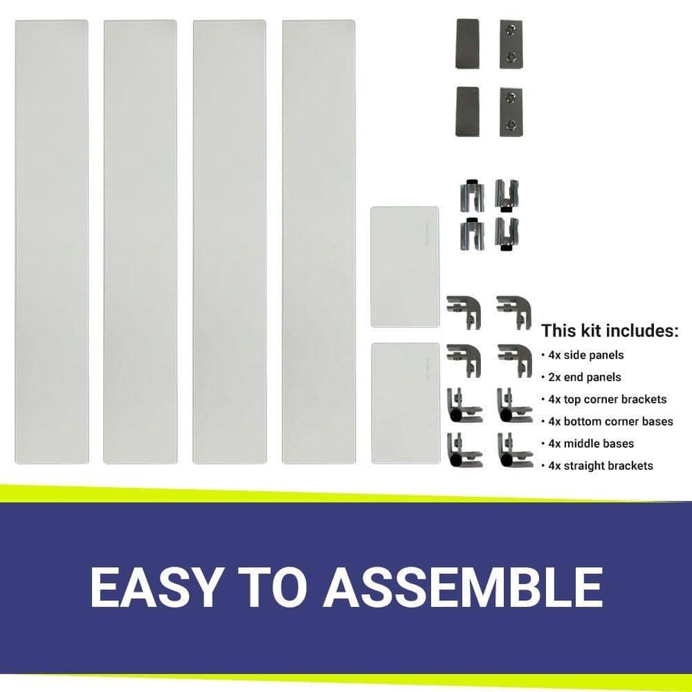 Clear Tempered Glass Flame Guard with Polished Aluminum Brackets