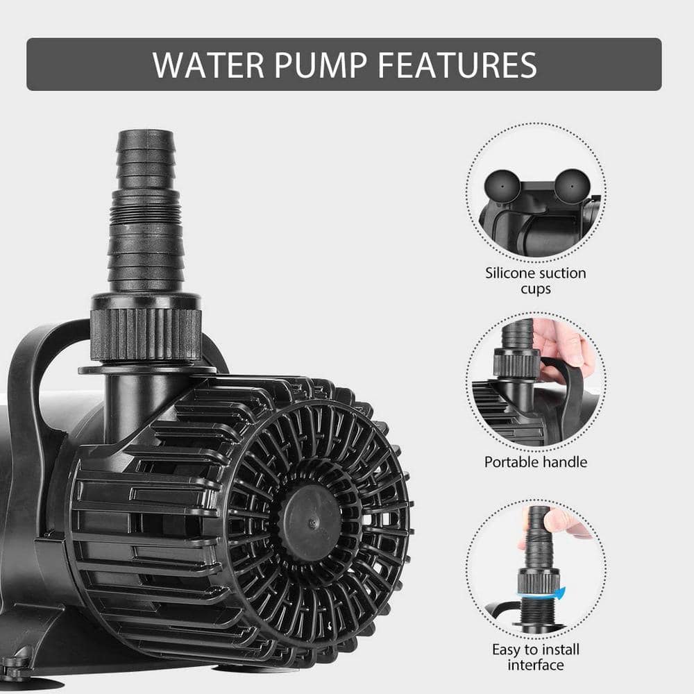 Black 120W Submersible Water Pump for Koi Pond and Aquarium
