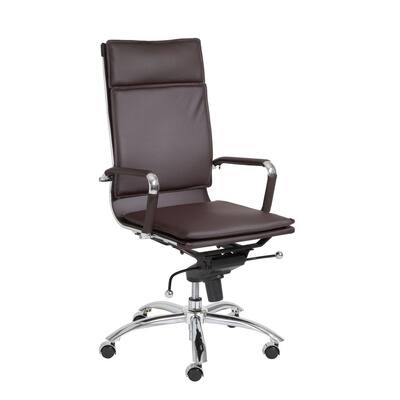 Gunar Pro High Back Office Chair in Brown with Chromed Steel Base
