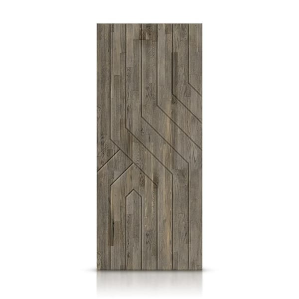 CALHOME 30 in. x 96 in. Hollow Core Weather Gray Stained Pine Wood Interior Door Slab