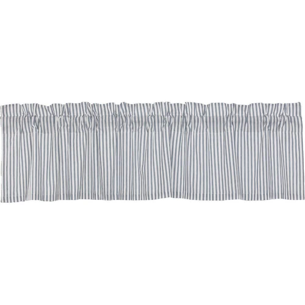 Denim Blue and White Striped Cotton Valance 16x72