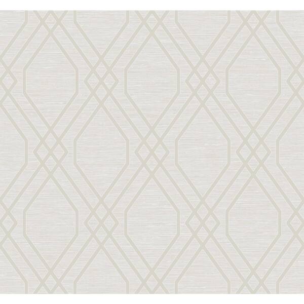 Seabrook Designs Eldon Diamond Lattice Beige and Silver Glitter Paper ...