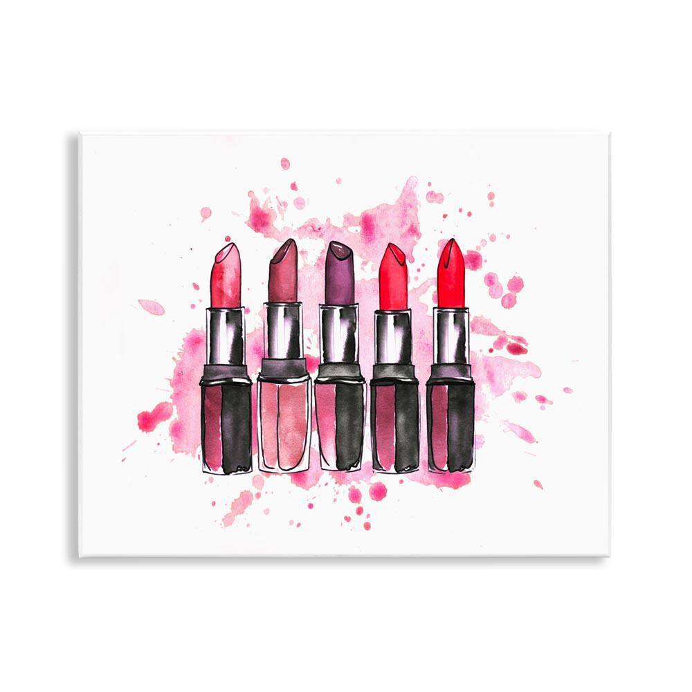 Modern Splatter Lipstick by Svetlana Aleynikova Unframed Abstract Graphic Art Print 11 in. x 14 in.