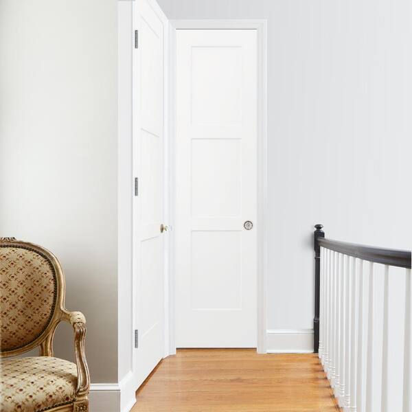 24 in. x 96 in. Birkdale White Paint Left-Hand Smooth Solid Core Molded Composite Single Prehung Interior Door