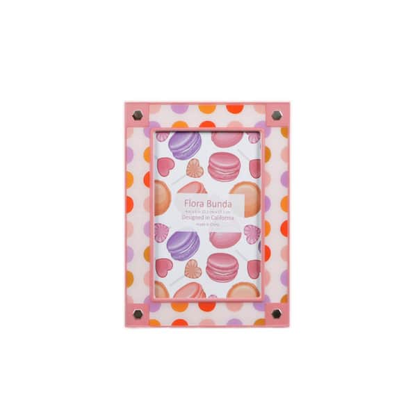 Flora Bunda Frame 4 x 6 Pink Alloy Polkadot Picture Frame
