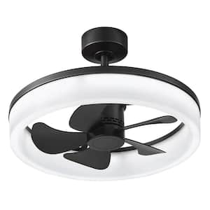 Dialstone 23 in. Integrated CCT LED Indoor/Outdoor Matte Black Ceiling Fan with Remote Control