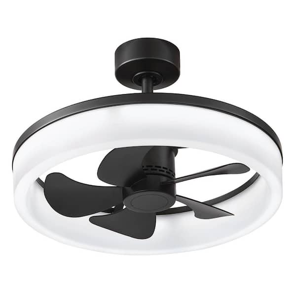 Home Decorators Collection Dailstone 23 in. Indoor/Outdoor Matte Black Fandelier Ceiling Fan with Adjustable White LED with Remote Included