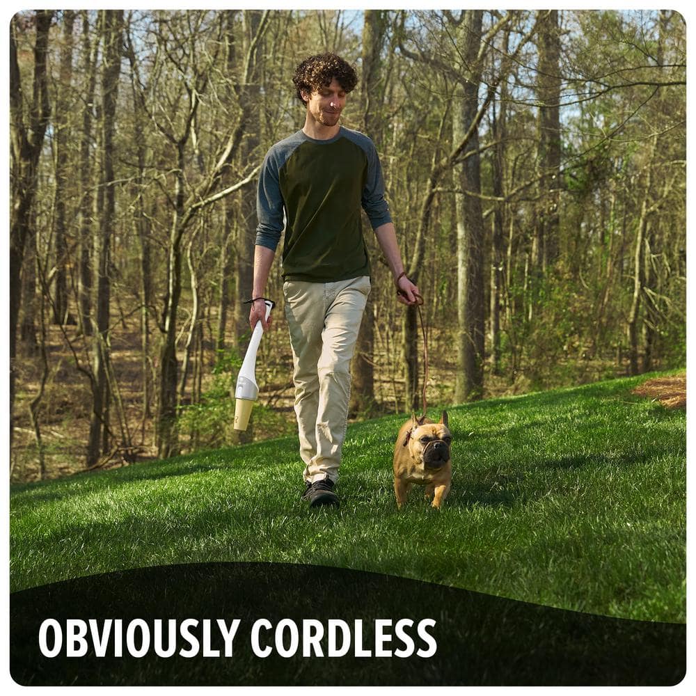White Cordless Handheld Pet Waste Vacuum with Disposable Cups