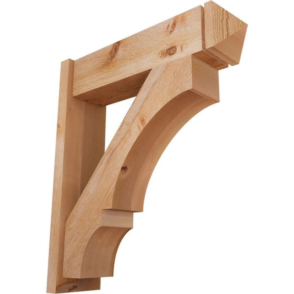 Ekena Millwork 8 in. x 34 in. x 30 in. Balboa Arts and Crafts Rough Sawn Western Red Cedar Outlooker