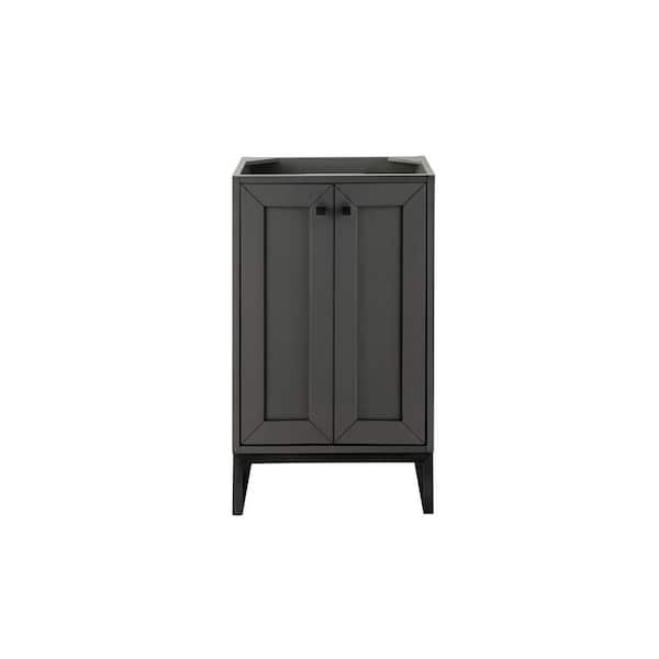 James Martin Vanities Chianti 19.6 in. W x 15.4 in. D x 33.5 in. H Single Bath Vanity Cabinet without Top in Mineral Gray