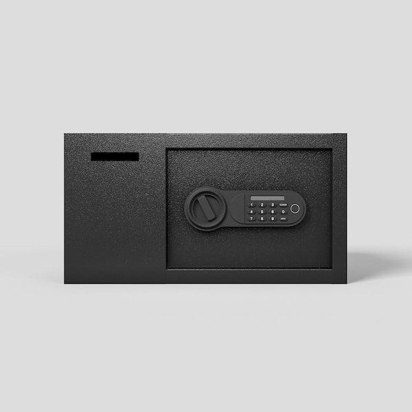 1.16 cu. ft Steel Security Safe with Deposit Slot Depository Box, Electronic Code Lock, Waterproof, Black